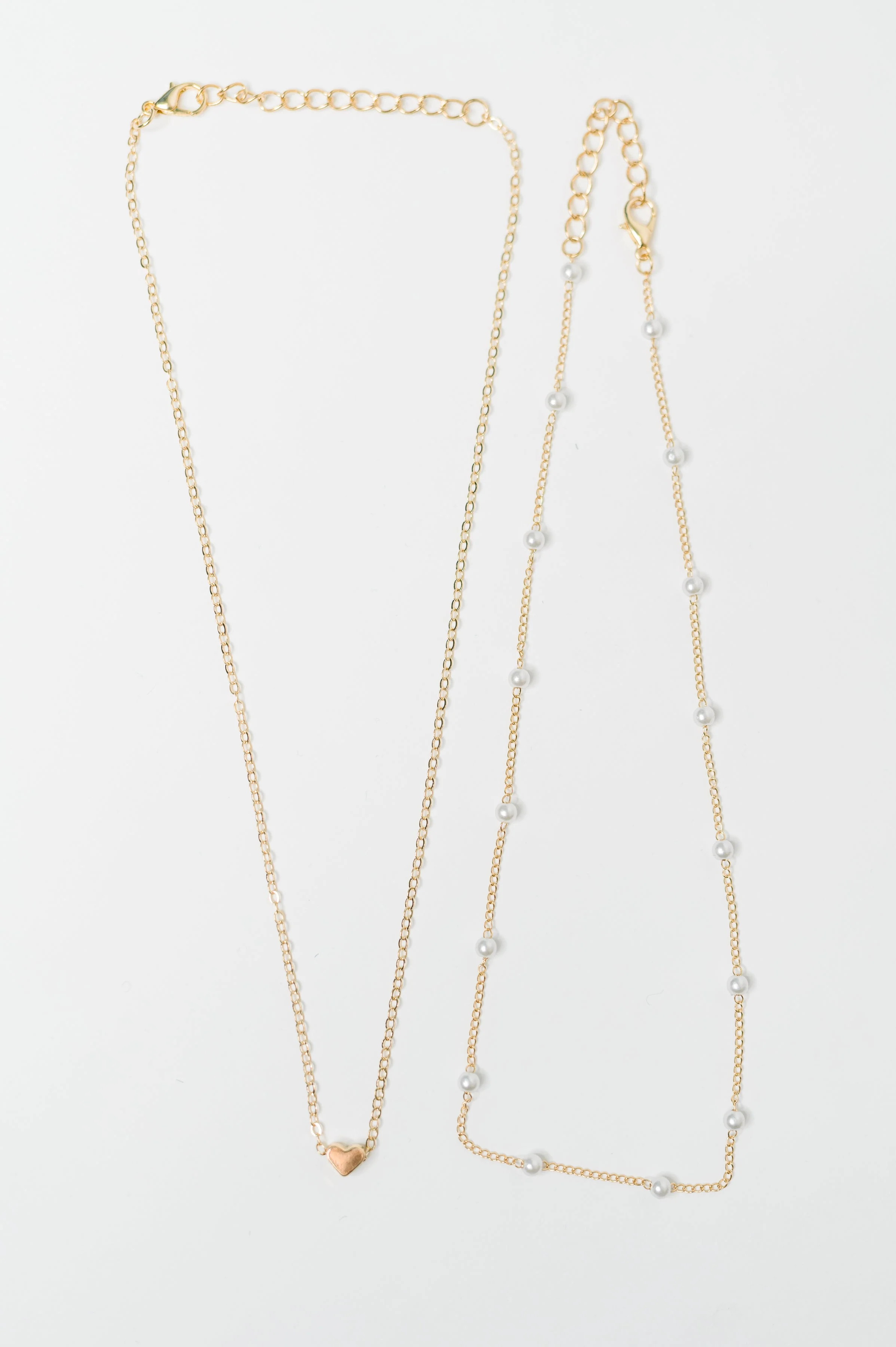 Heart of Gold Pendant Necklace Layered Set in Gold - Image 3