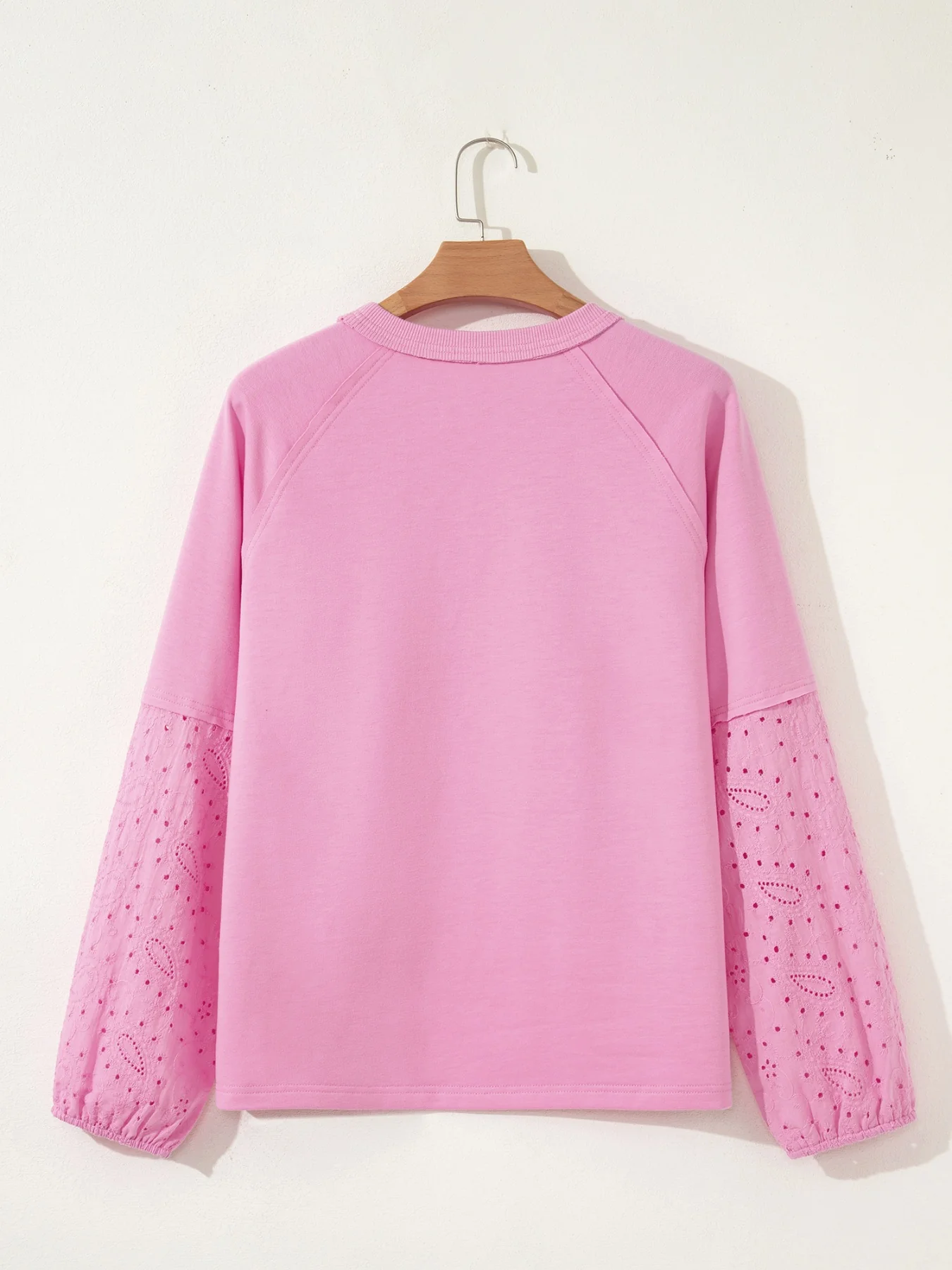 Heart Pattern Long Sleeve Patchwork Top - Image 3