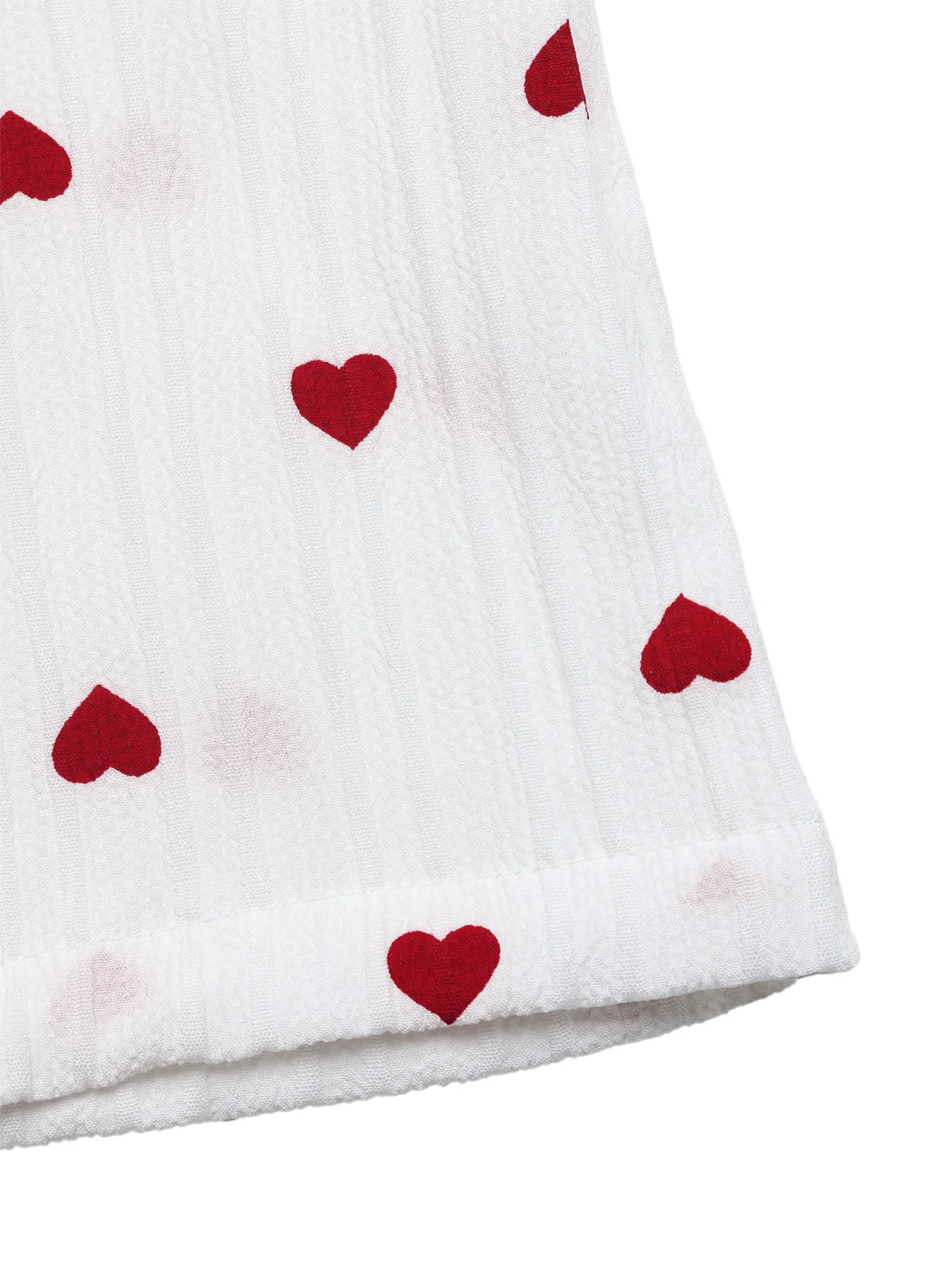 Heart Print Drawstring Waist Wide Leg Pants - Image 7