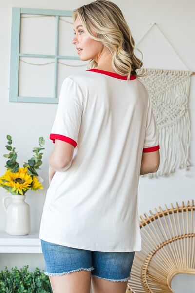 Heimish Full Size USA Contrast Trim Short Sleeve T-Shirt - Image 2