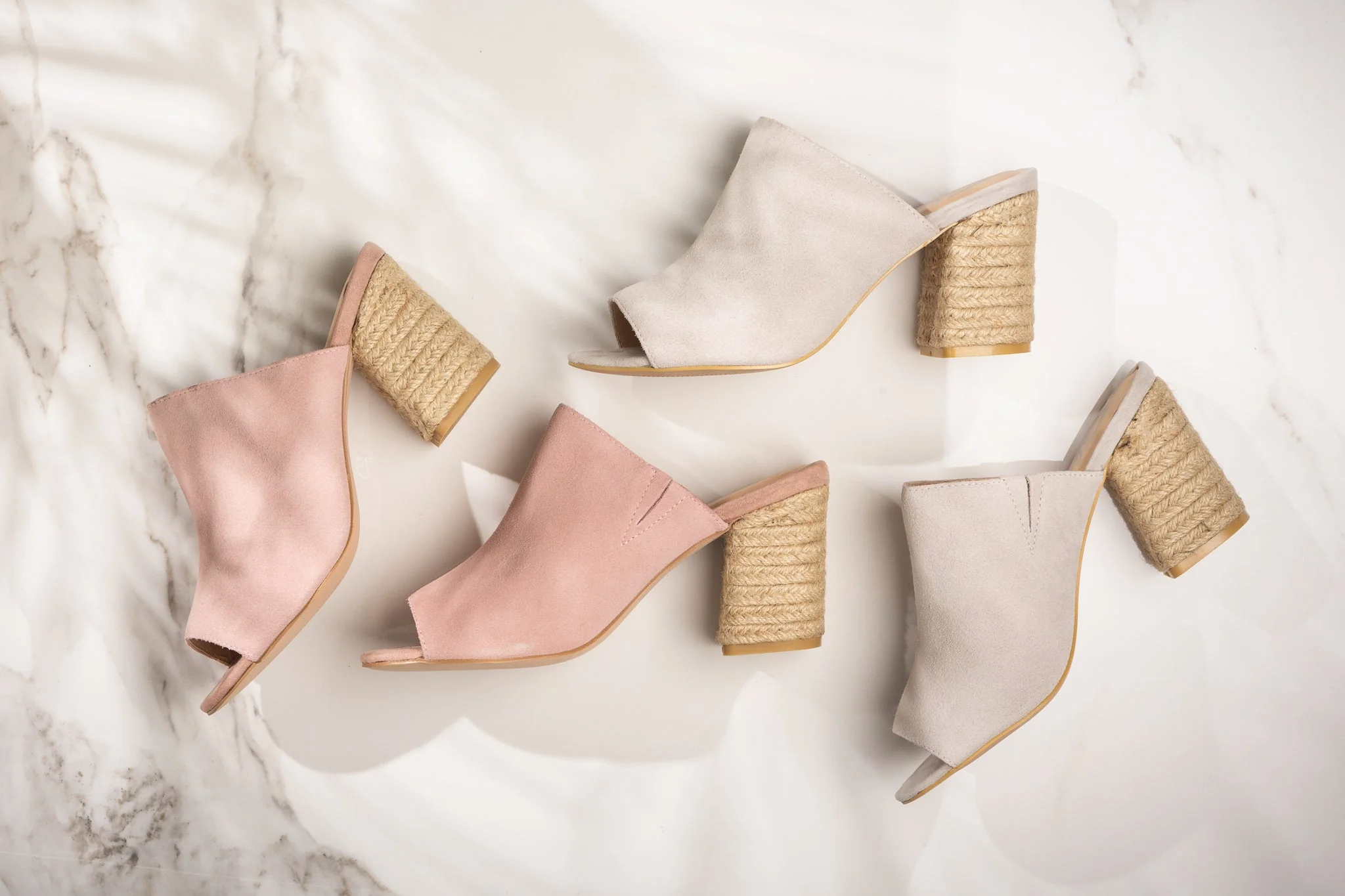 Helena Heeled Sandal in Blush Suede - Image 2
