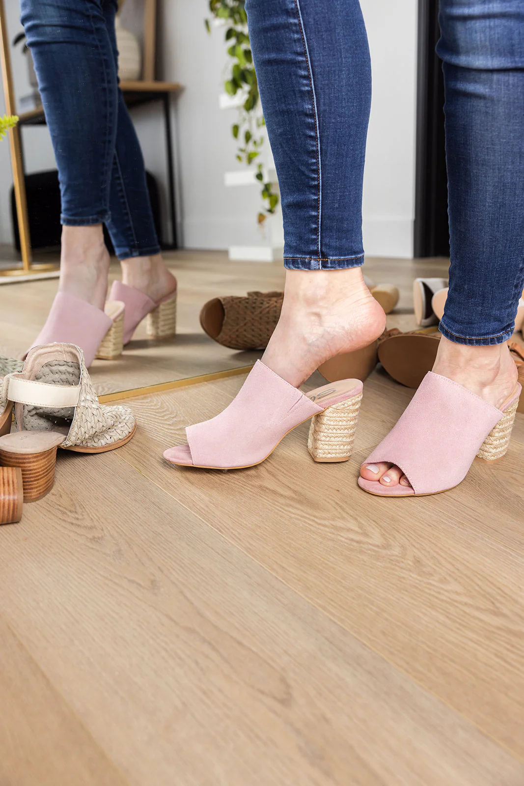 Helena Heeled Sandal in Blush Suede - Image 4