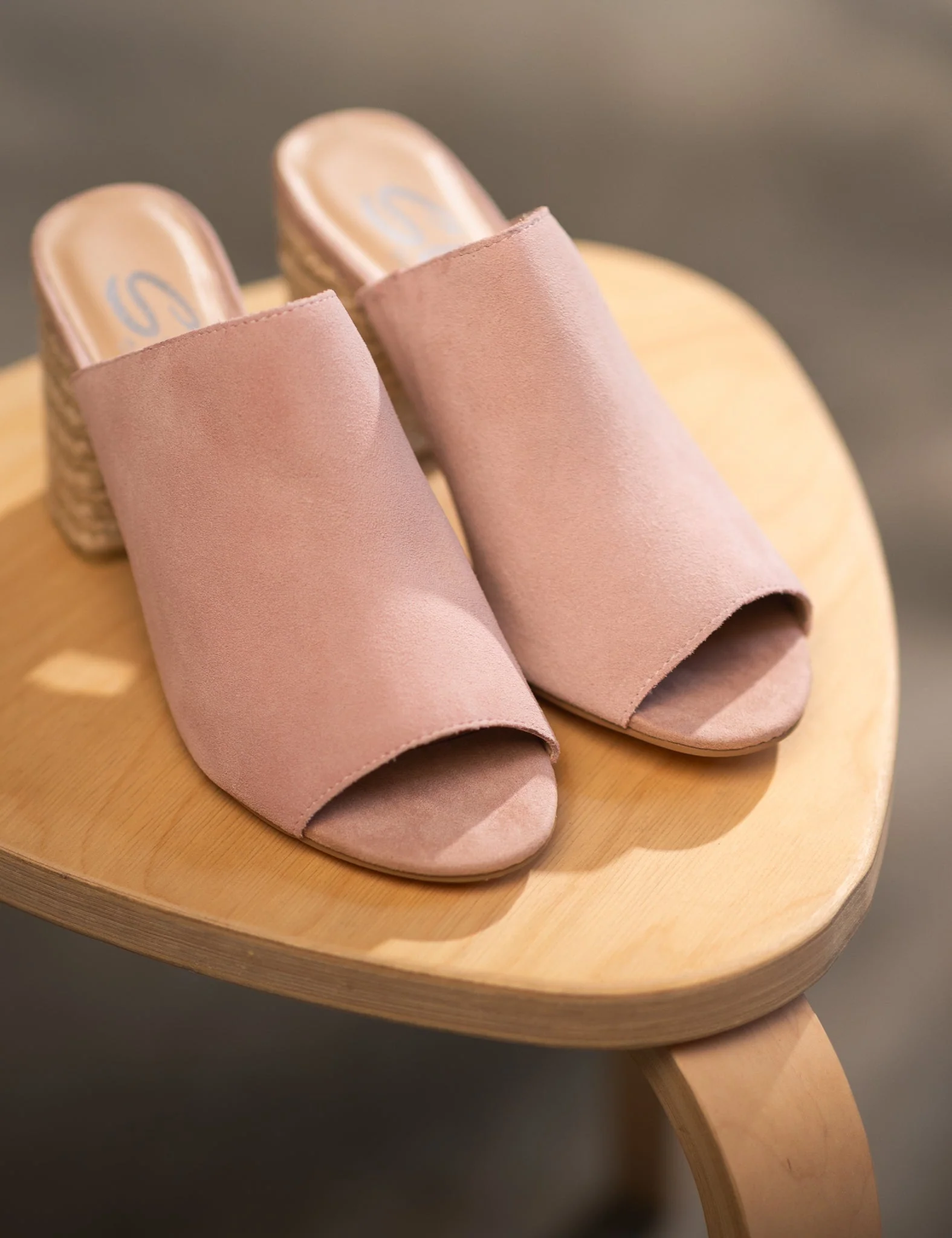 Helena Heeled Sandal in Blush Suede - Image 5