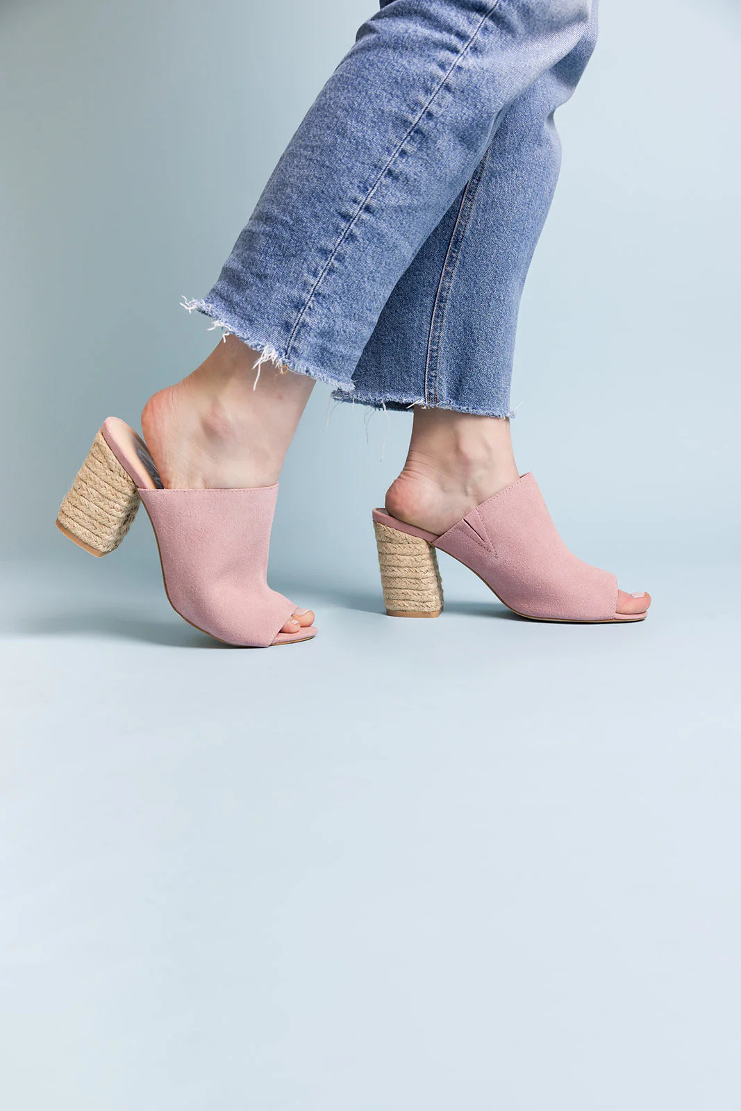 Helena Heeled Sandal in Blush Suede - Image 7