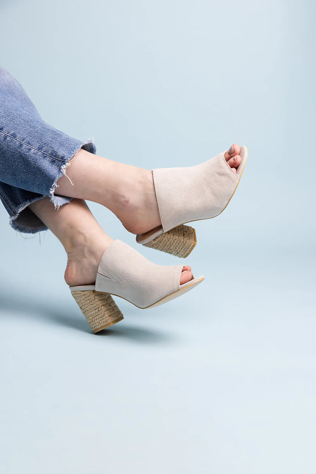 Helena Heeled Sandal in Blush Suede - Image 8