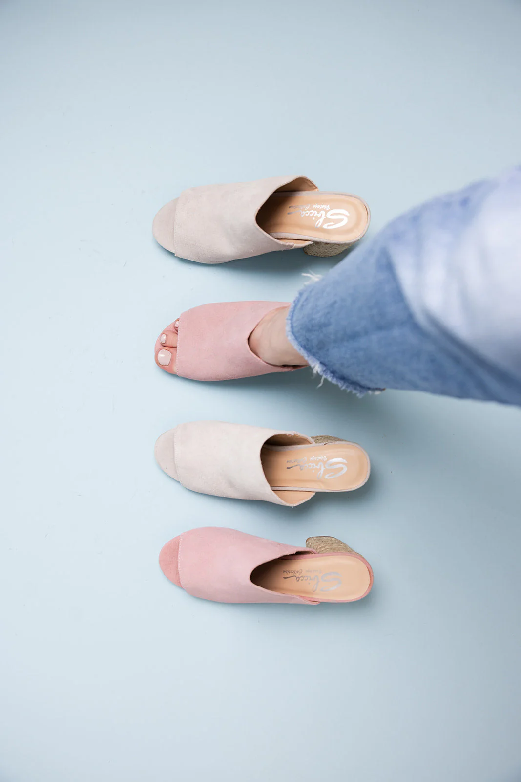Helena Heeled Sandal in Ice Suede - Image 8