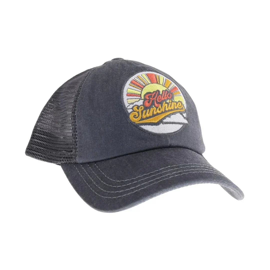 Hello Sunshine Patch C.C High Pony Criss Cross Ball Cap - Image 3