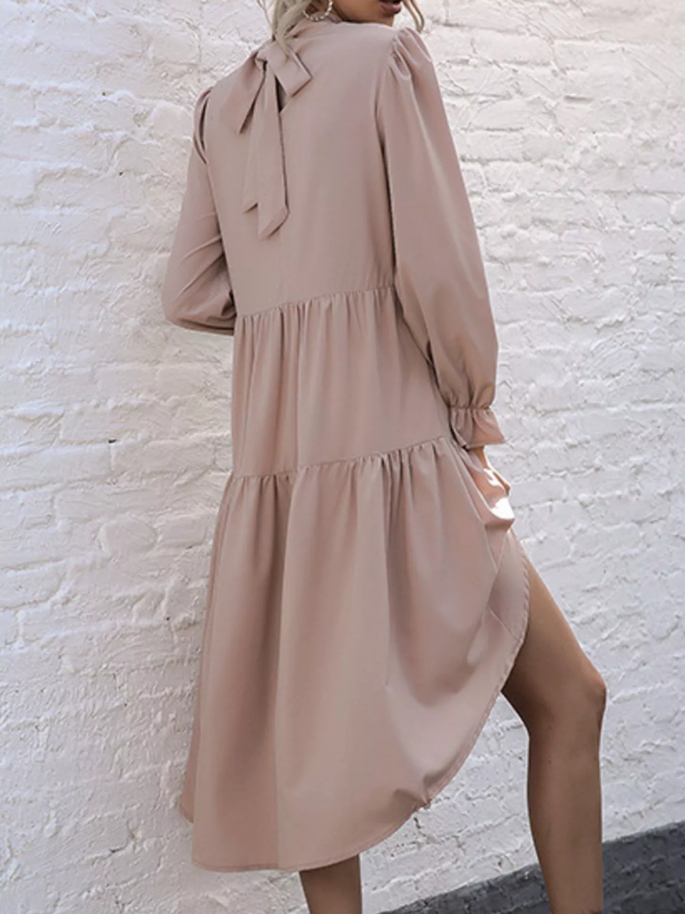 High-Low Flounce Sleeve Dress - Image 6