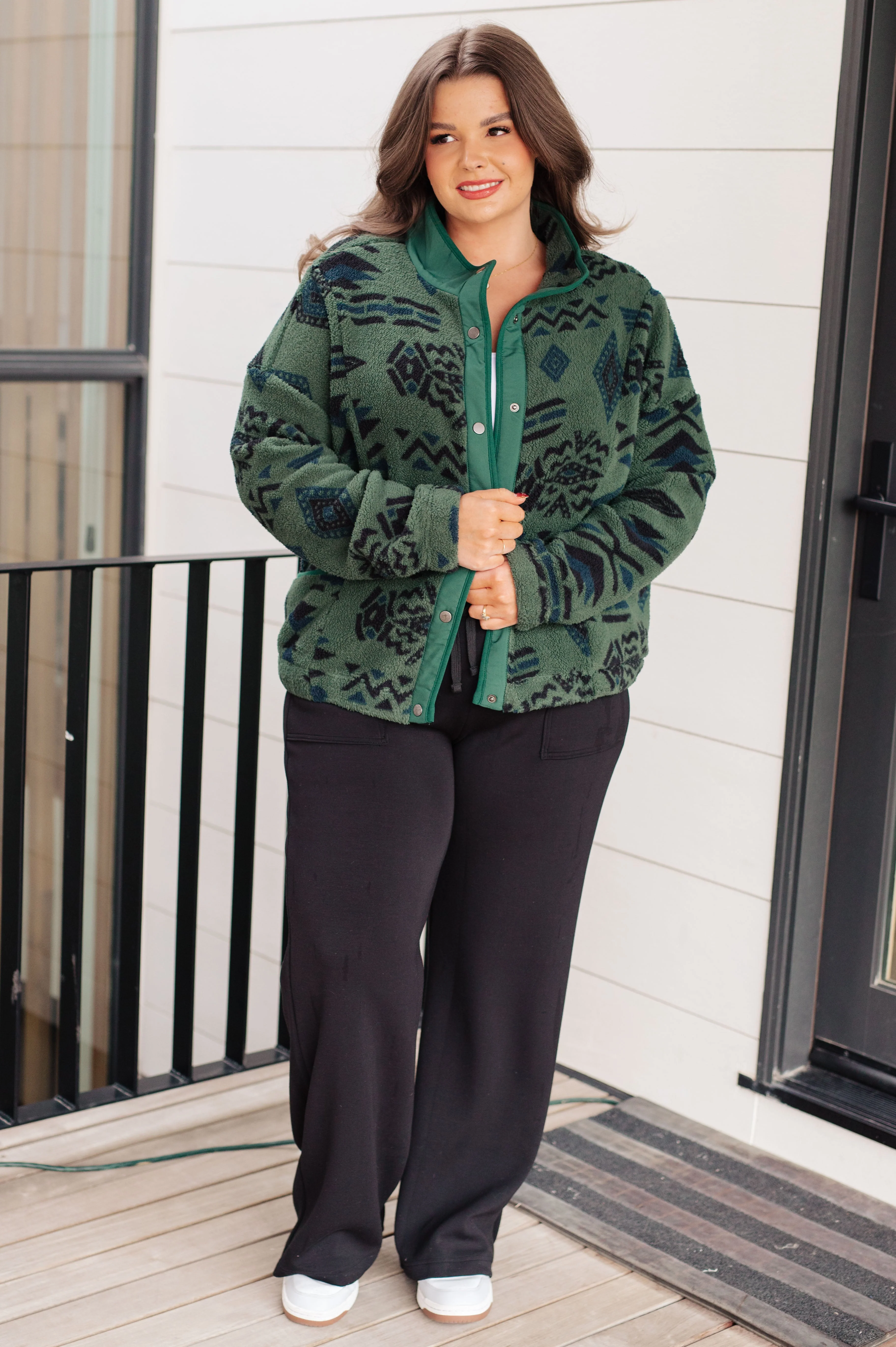 High Perspective Geometric Fleece Jacket - Image 10