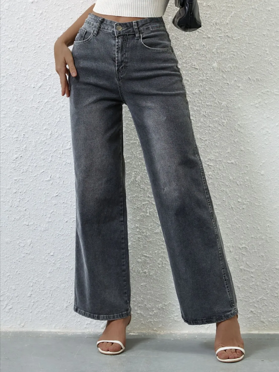 High Rise Wide Leg Jeans - Image 10