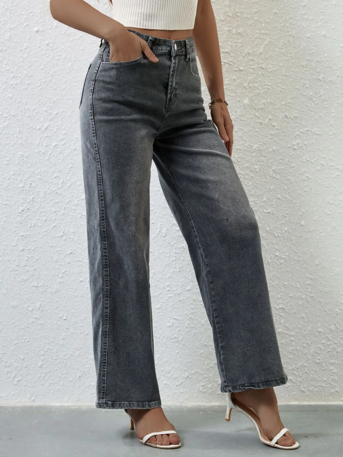 High Rise Wide Leg Jeans - Image 11
