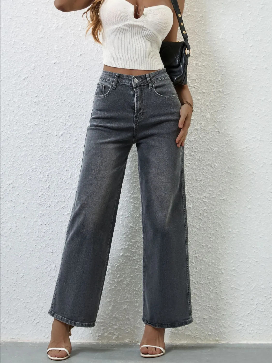 High Rise Wide Leg Jeans - Image 9