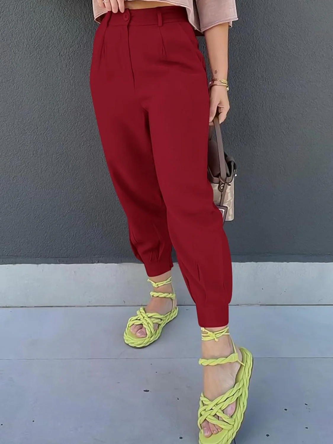 High Waist Cropped Pants - Image 18