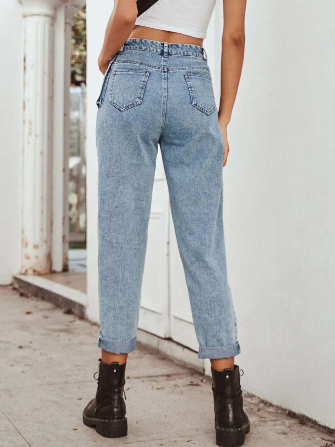 High Waist Straight Leg Jeans - Image 6