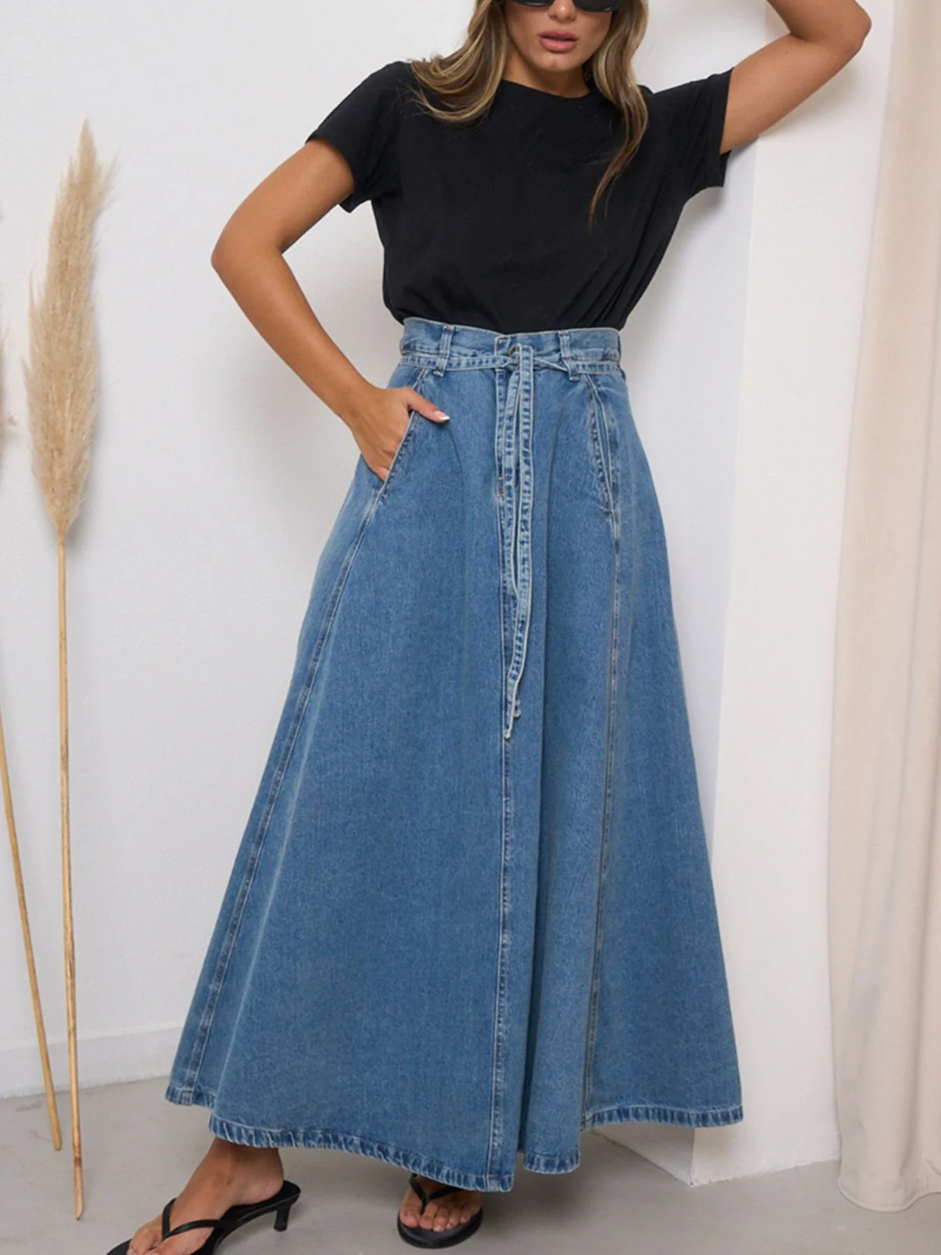 High-Waisted Denim Skirt - Image 6