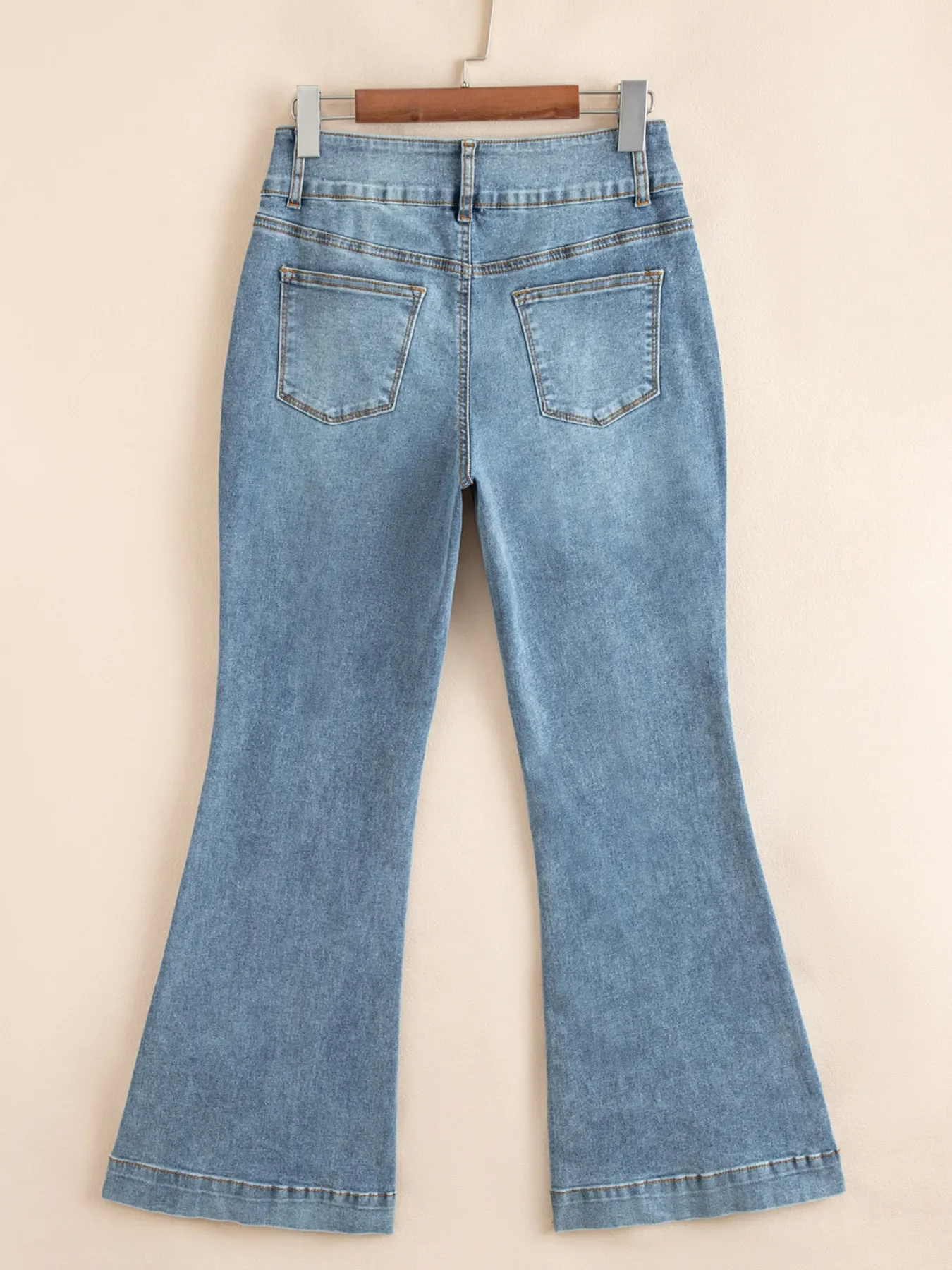 High-Waisted Flare Jeans with Seam Detail - Image 5