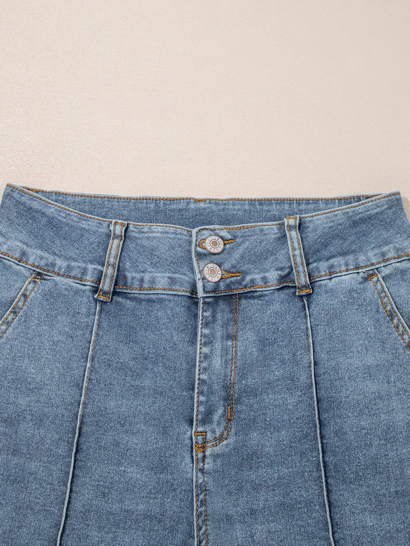 High-Waisted Flare Jeans with Seam Detail - Image 6