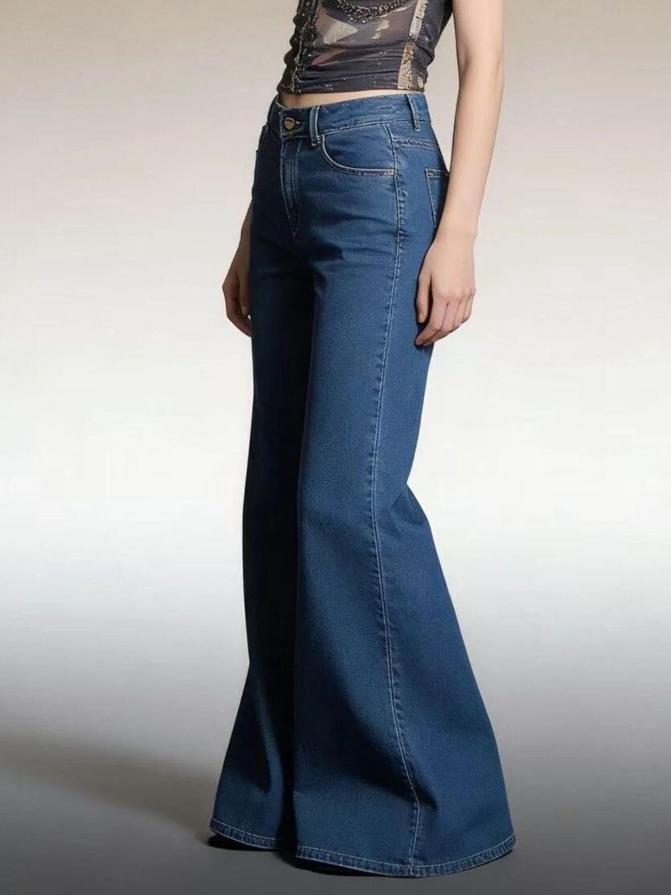 High-Waisted Flare Leg Jeans - Image 6