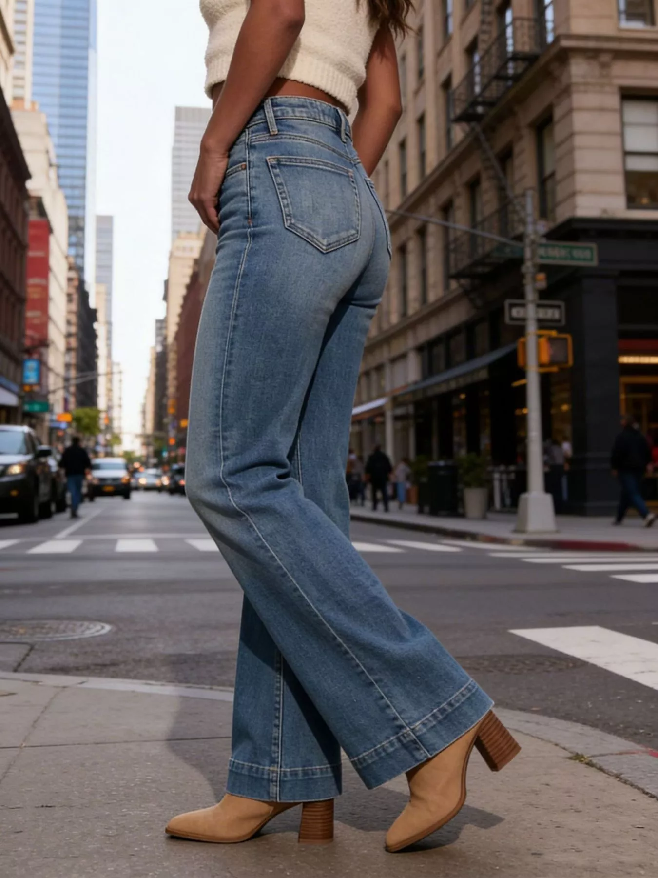 High-Waisted Flare Leg Jeans - Image 5