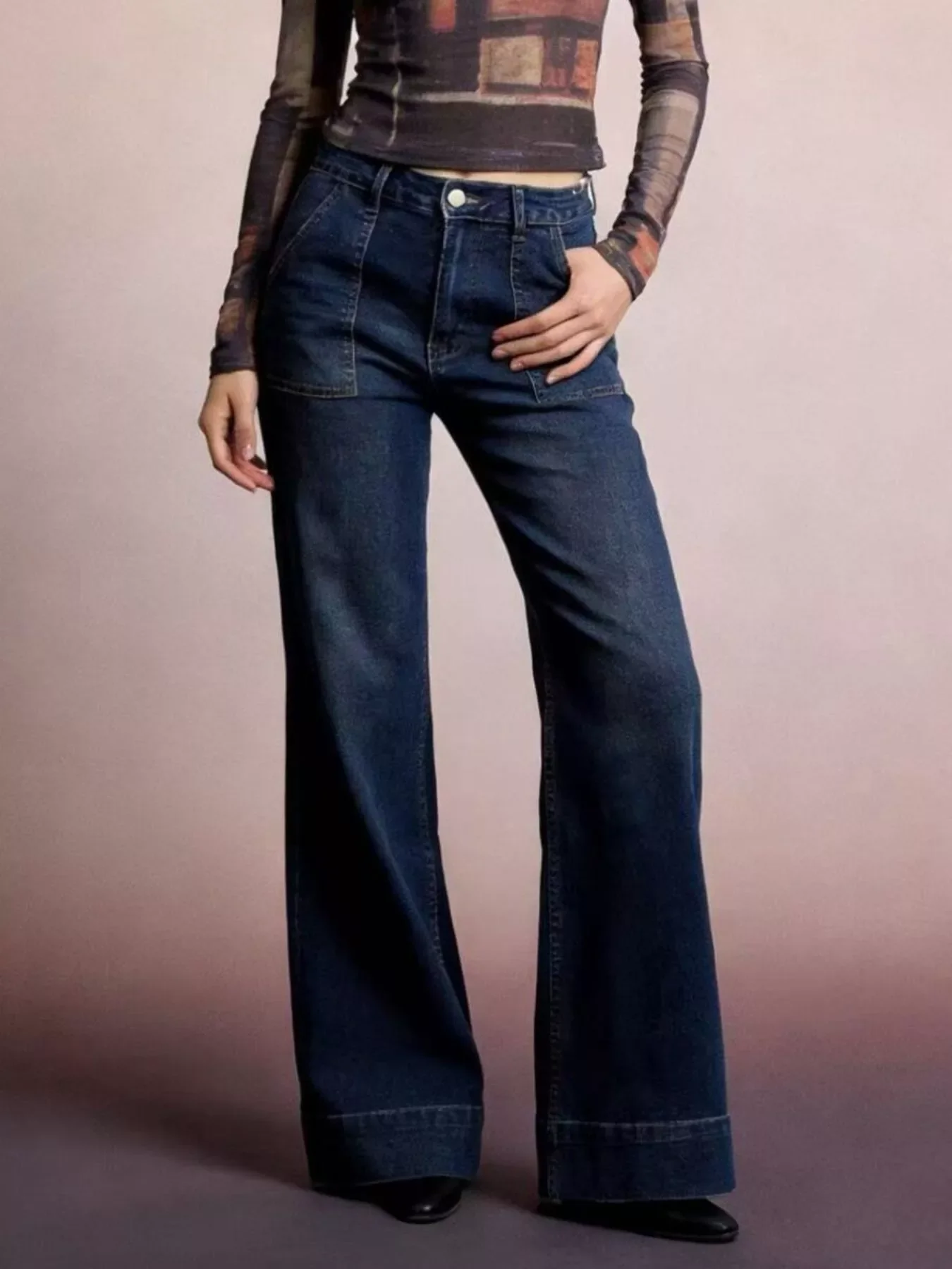 High-Waisted Flare Leg Jeans - Image 3