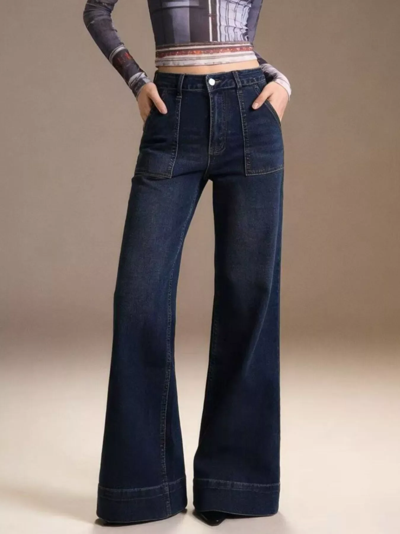 High-Waisted Flare Leg Jeans - Image 7