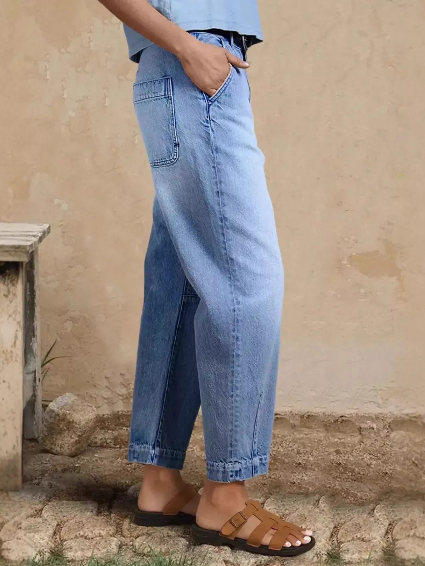 High-Waisted Relaxed Fit Jeans - Image 2