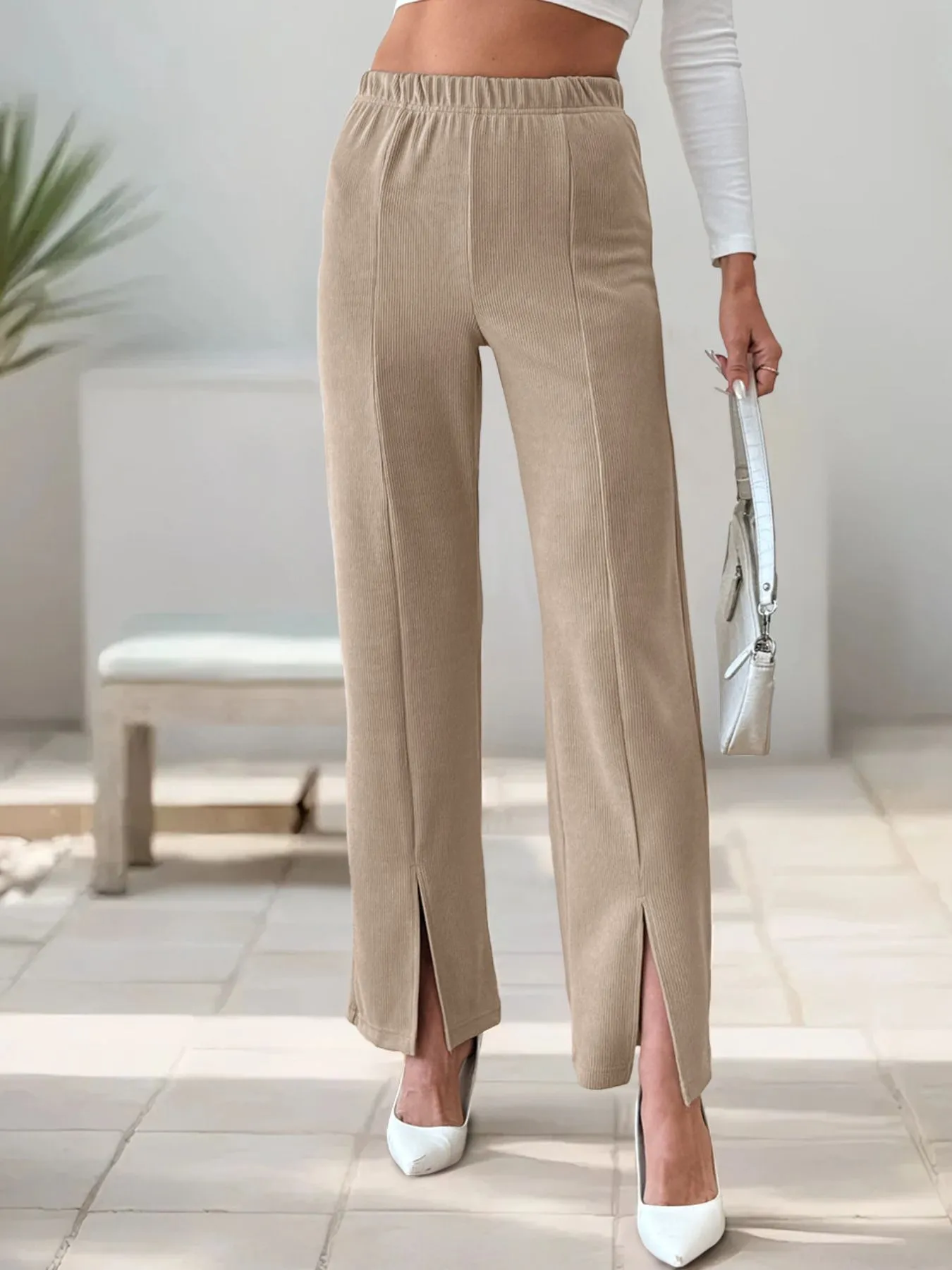 High-Waisted Slit Pants - Image 6