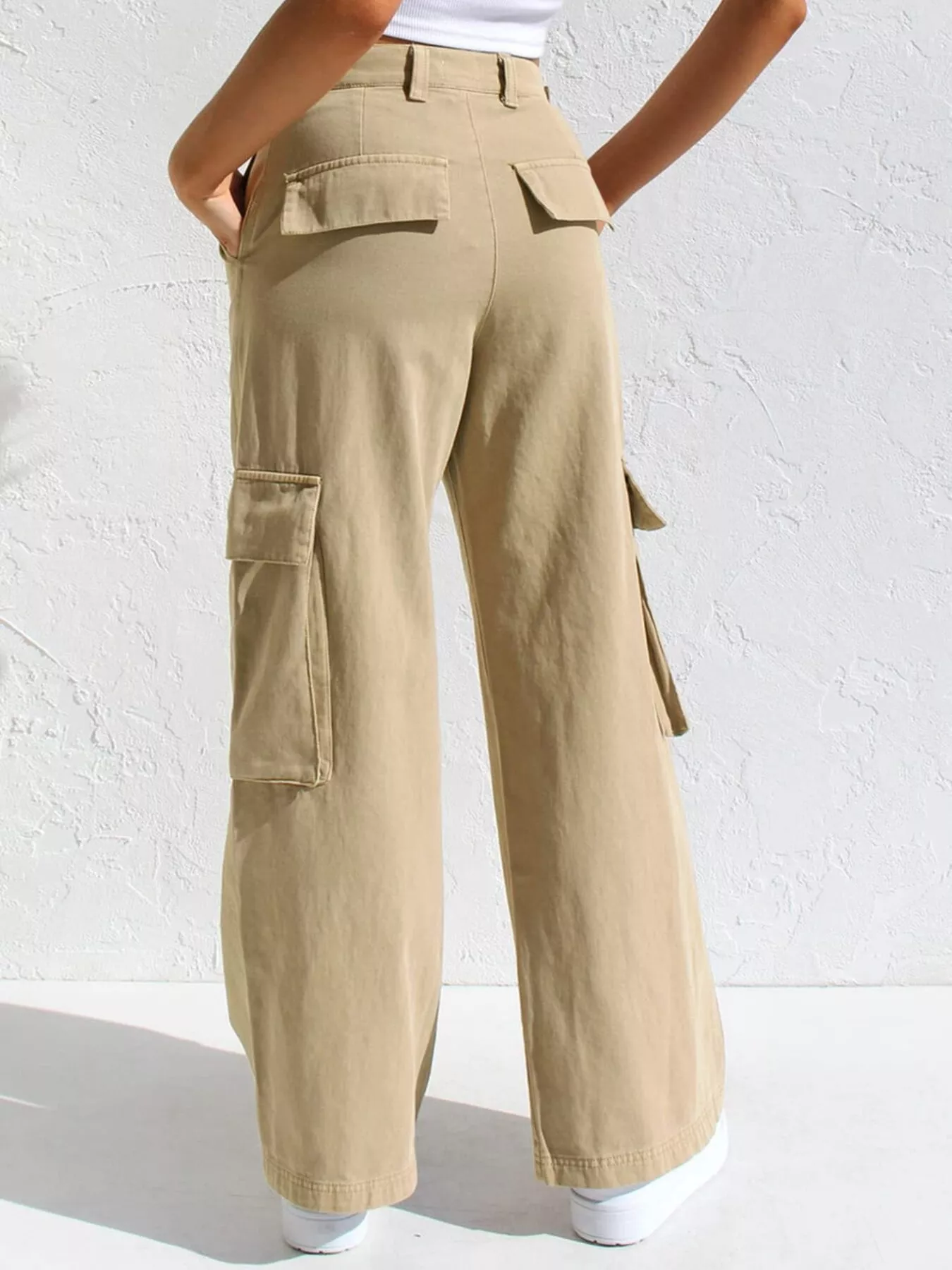 High-Waisted Wide Leg Cargo Jeans - Image 18