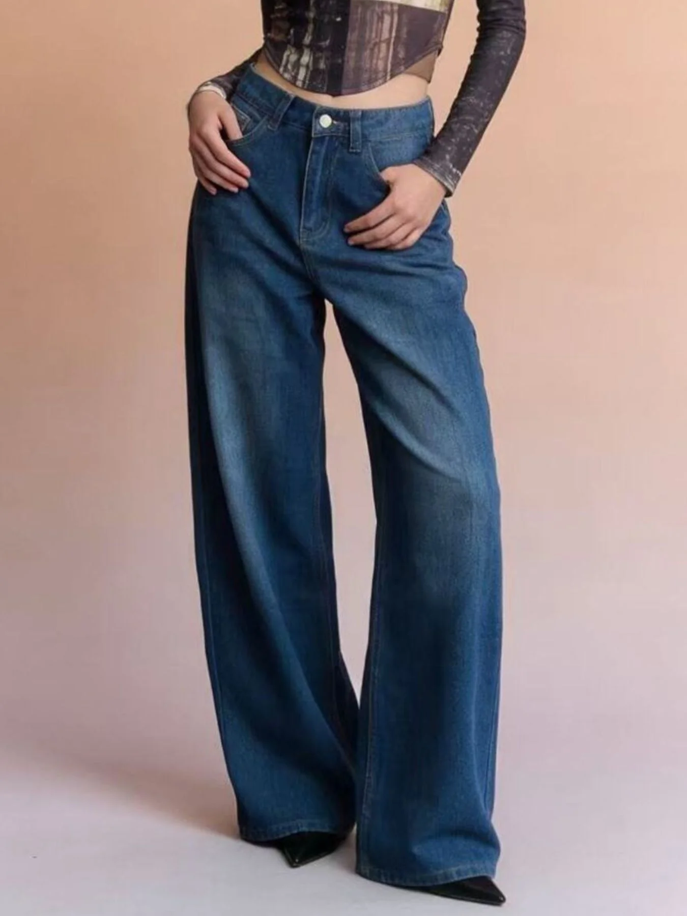 High-Waisted Wide Leg Jeans - Image 4