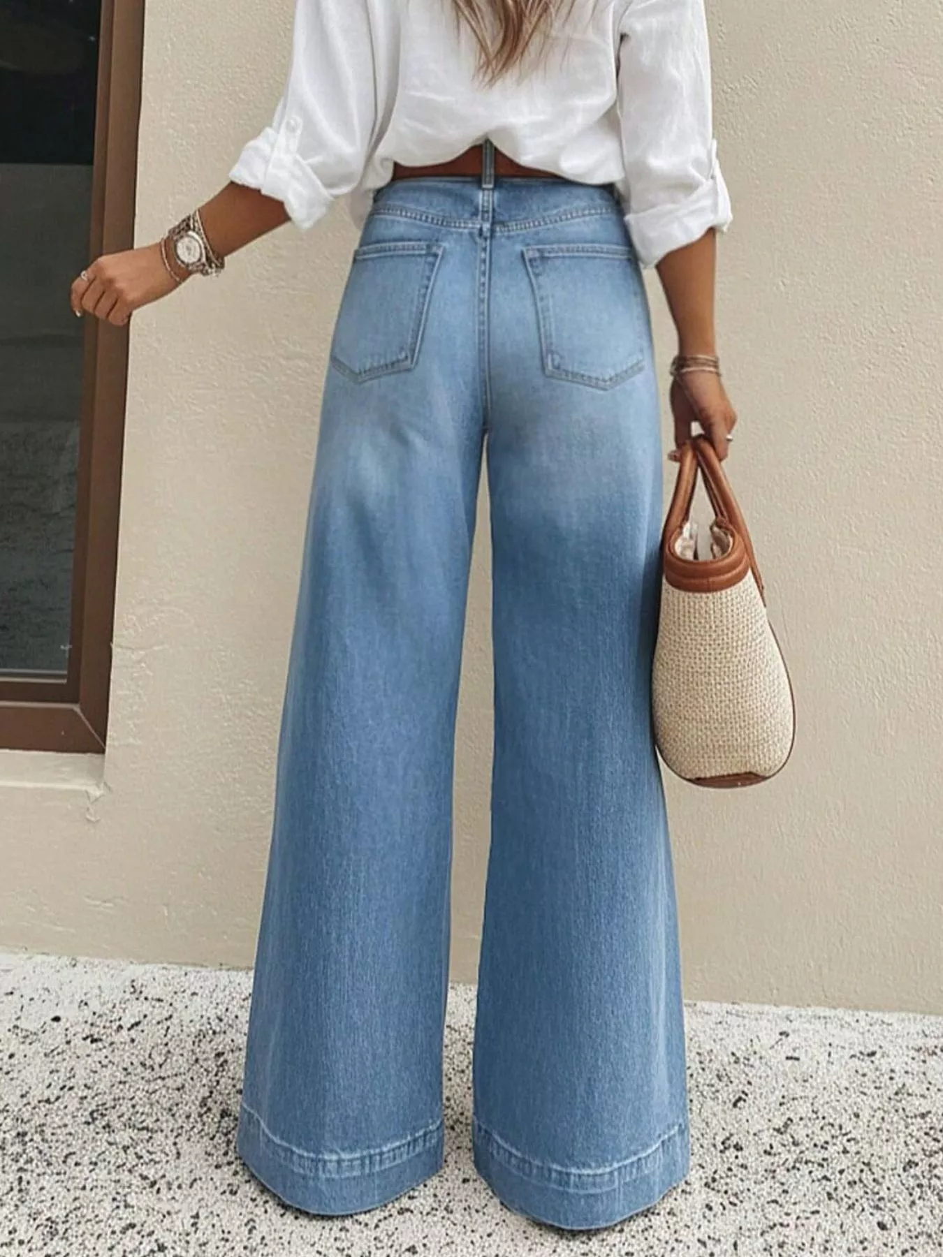 High-Waisted Wide Leg Jeans - Image 5
