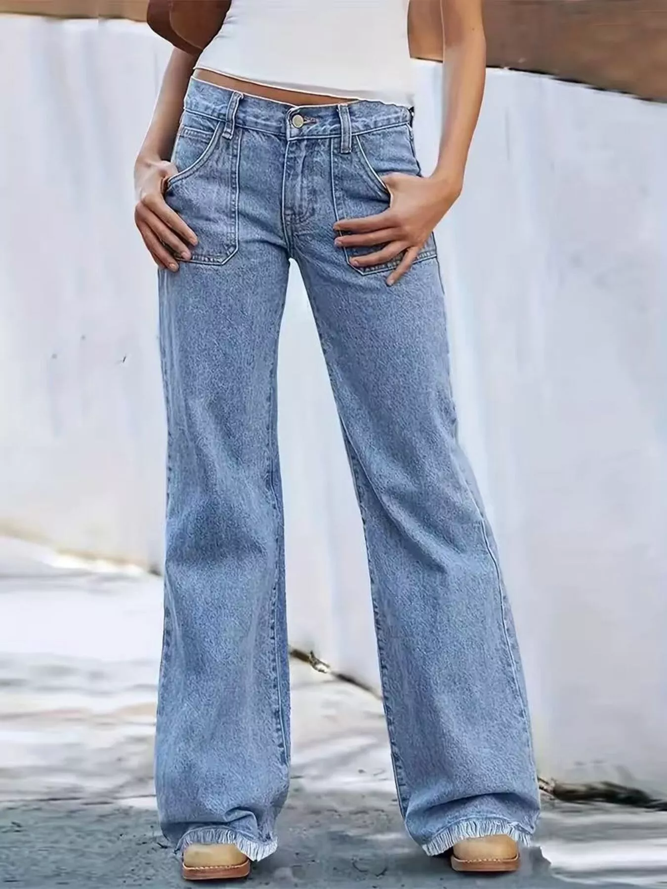High-Waisted Wide Leg Jeans - Image 2