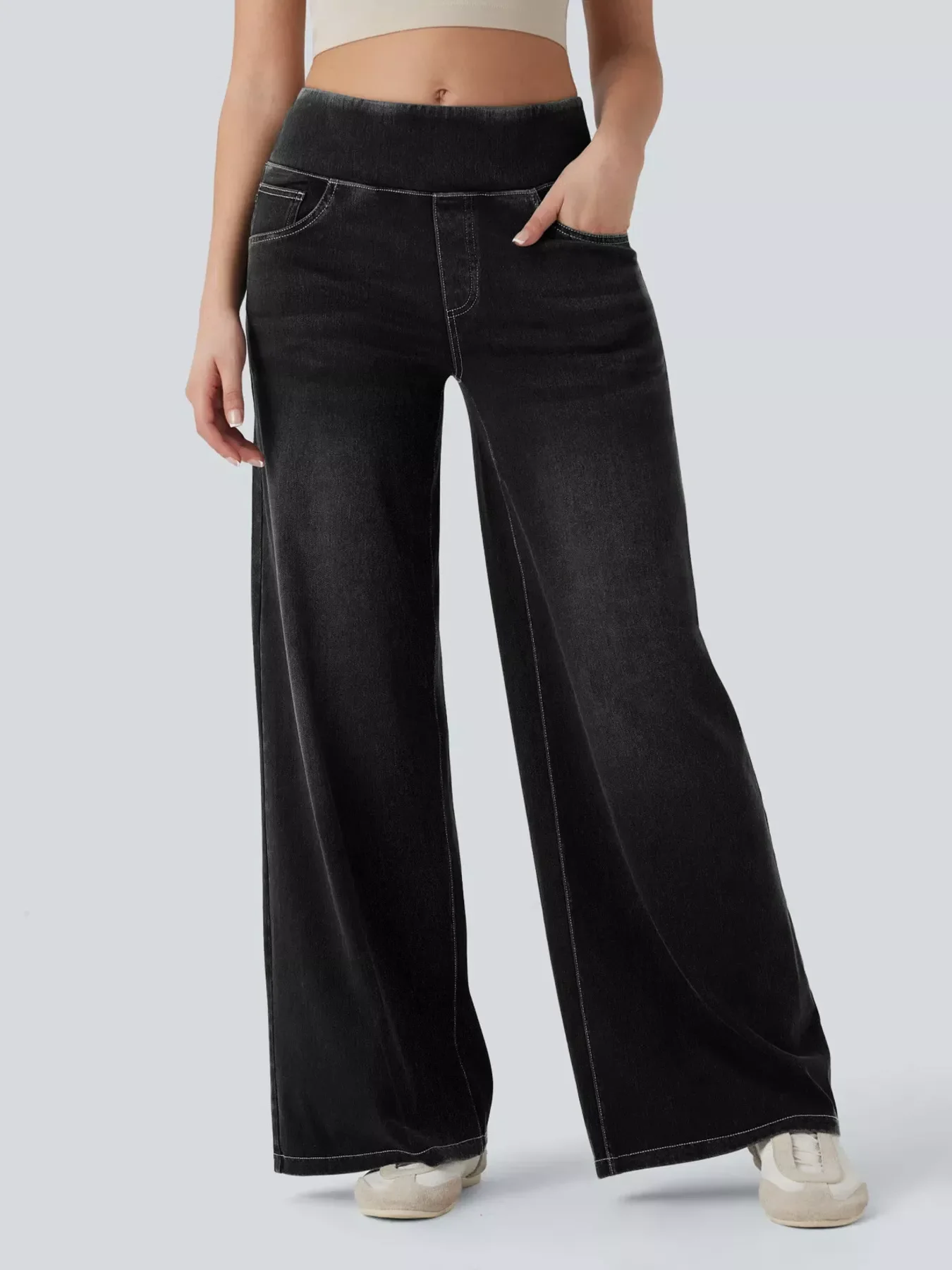High-Waisted Wide Leg Jeans - Image 2