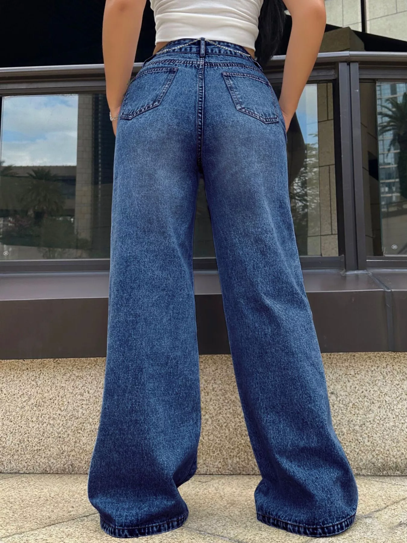 High-Waisted Wide Leg Jeans - Image 5