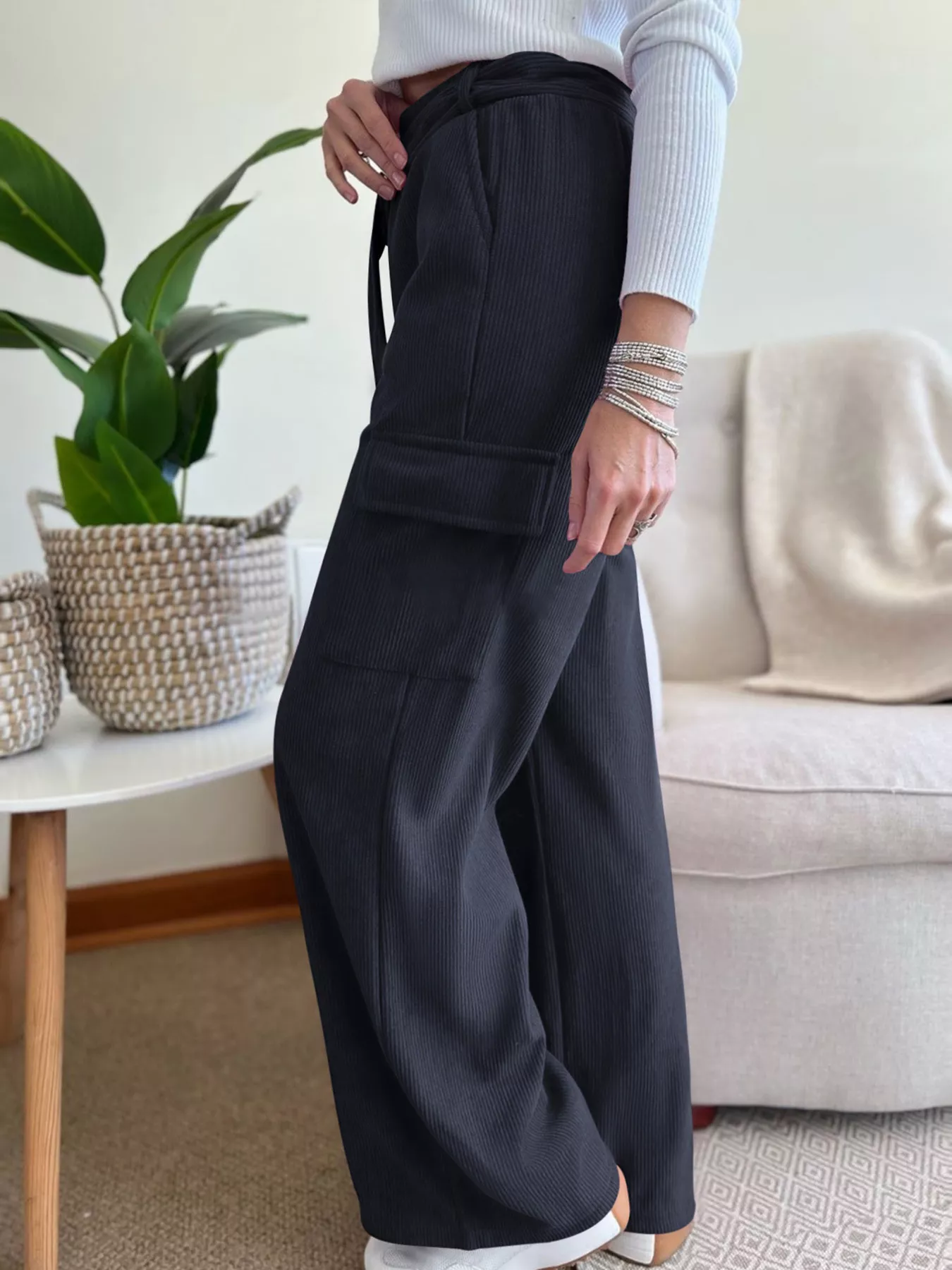 High-Waisted Wide-Leg Pants - Image 2