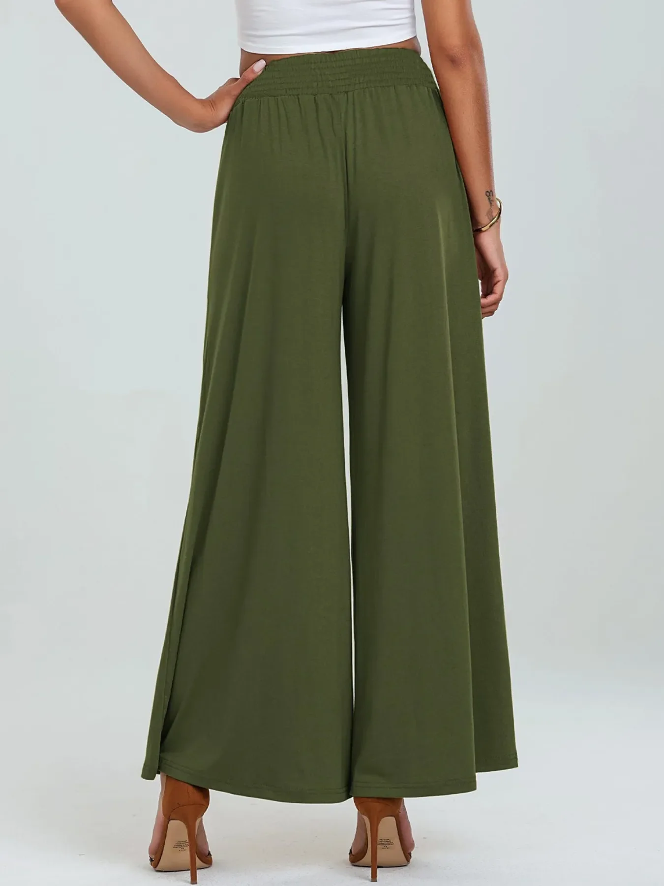 High-Waisted Wide Leg Pants with Pockets - Image 11