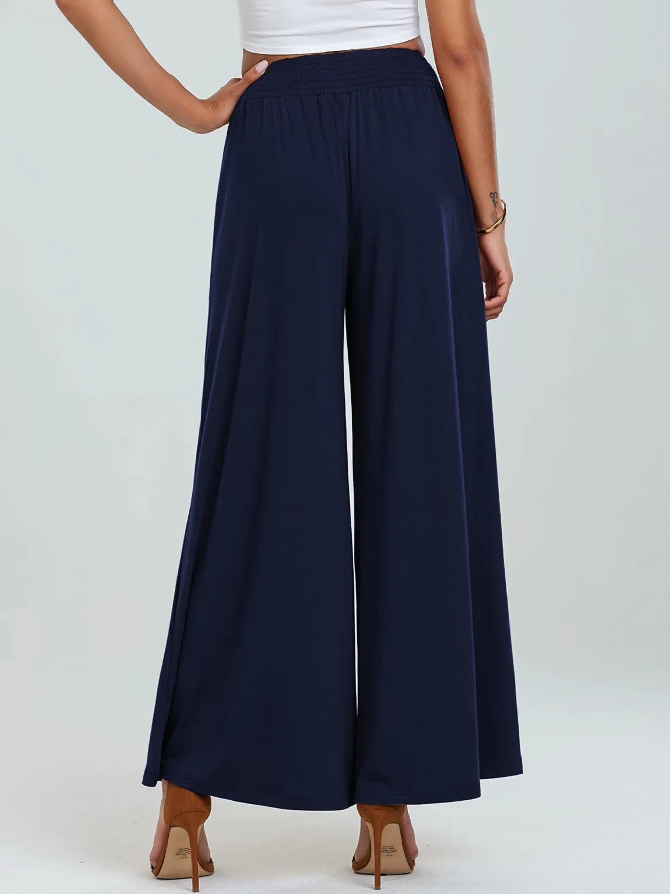 High-Waisted Wide Leg Pants with Pockets - Image 14