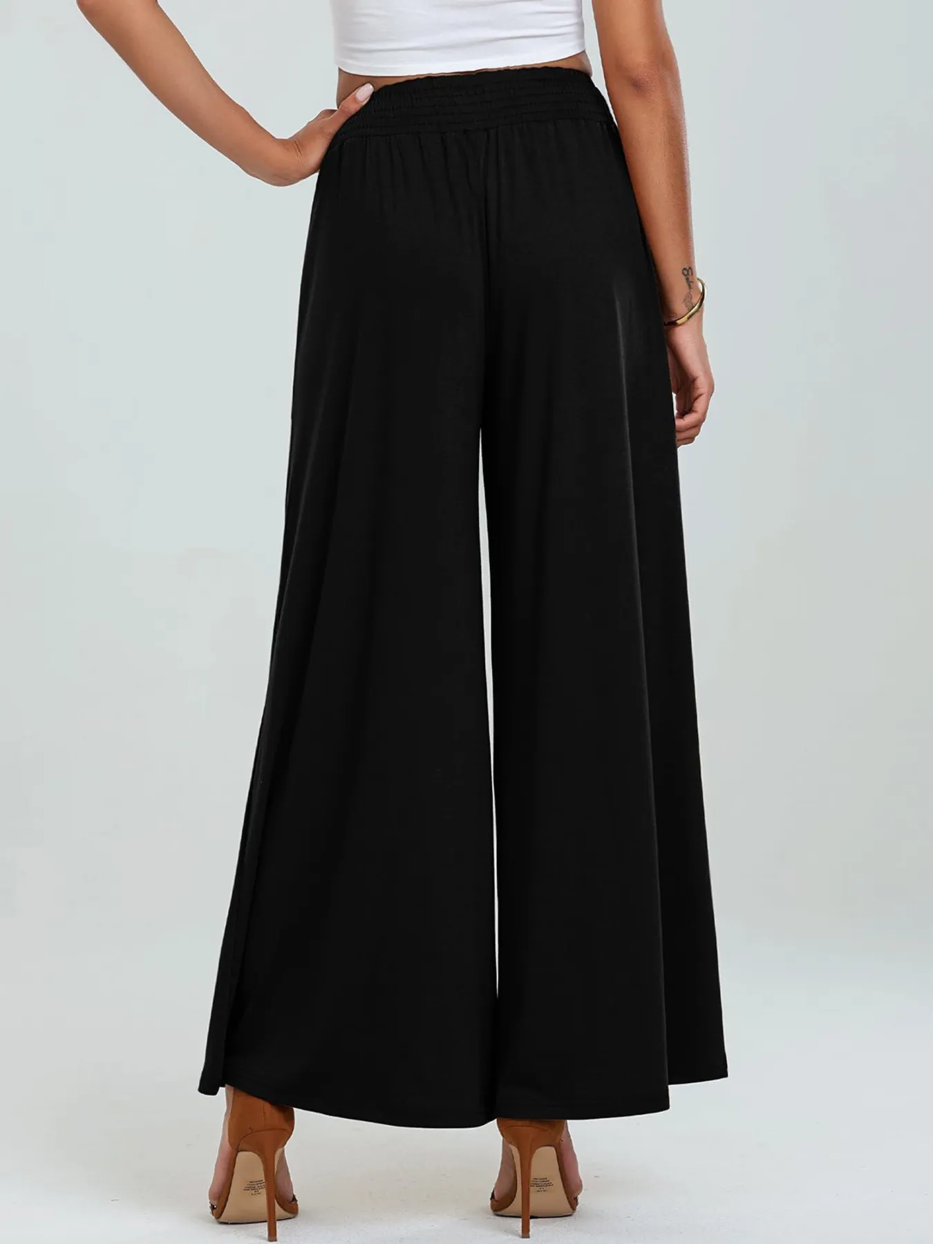High-Waisted Wide Leg Pants with Pockets - Image 17