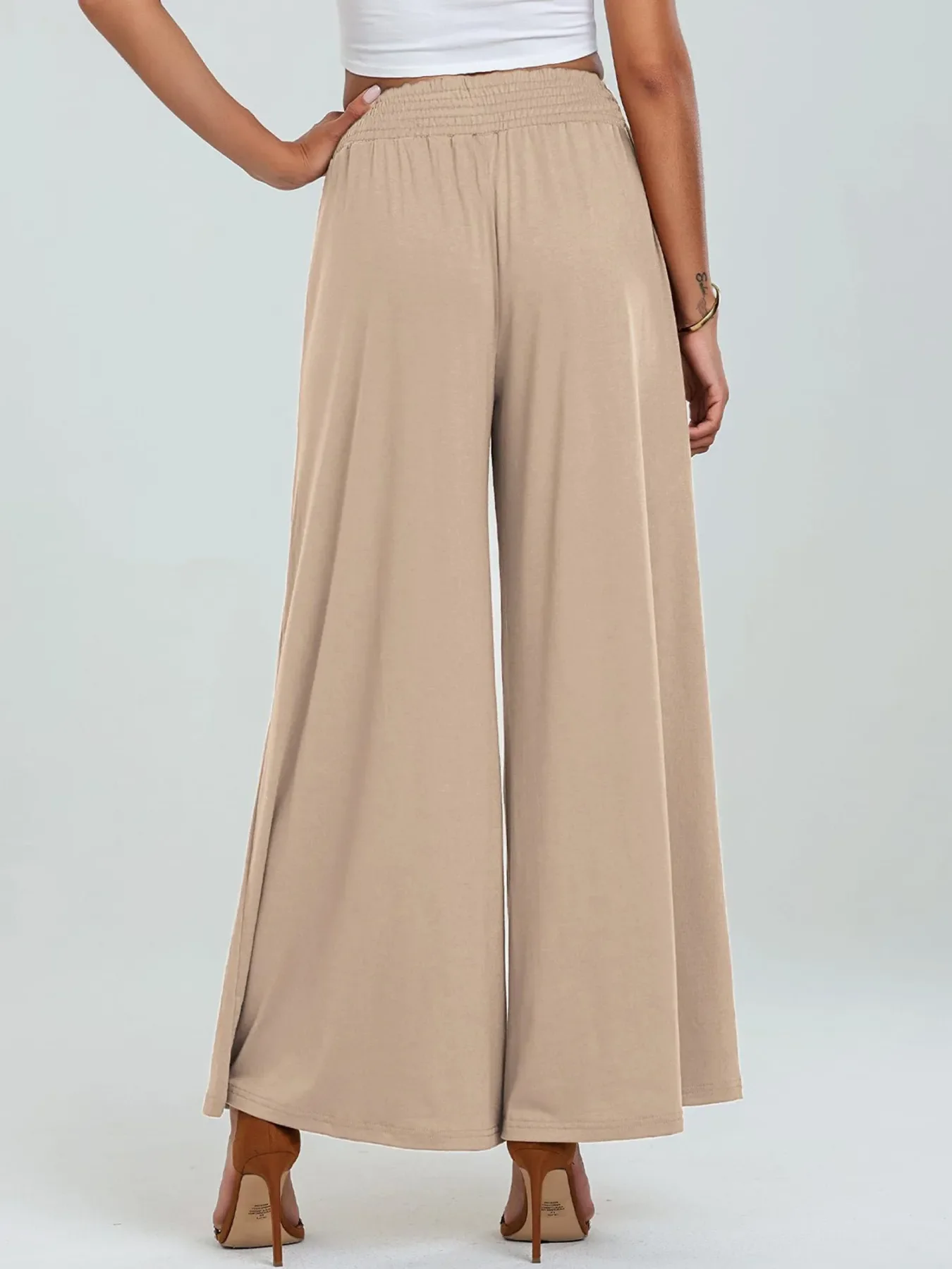 High-Waisted Wide Leg Pants with Pockets - Image 8