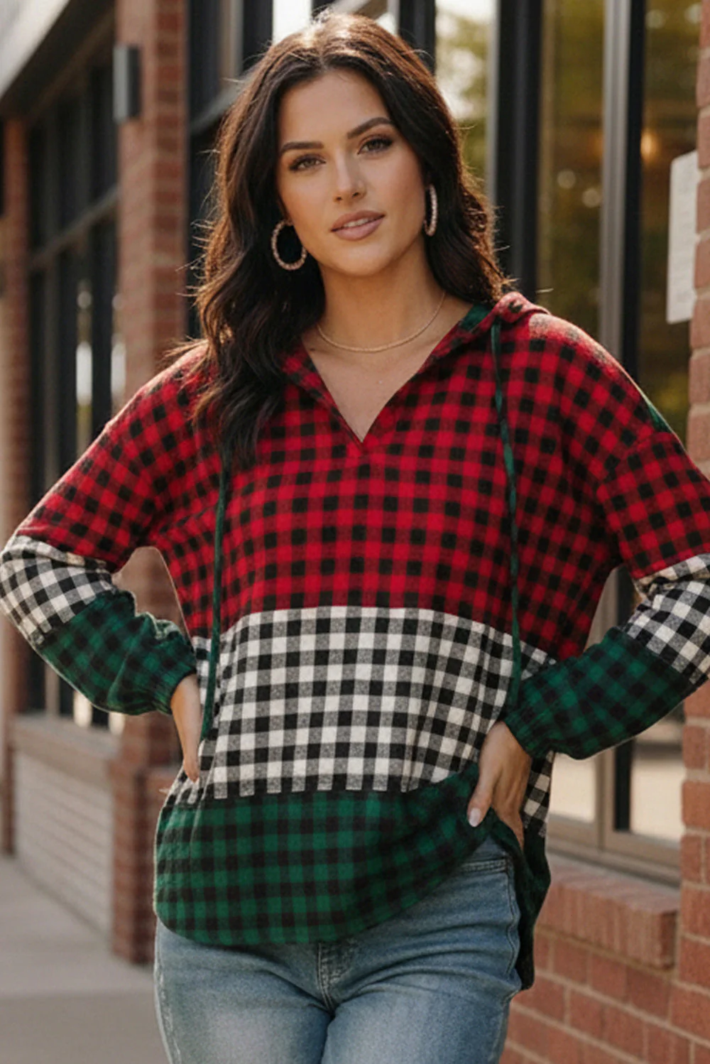Holiday Cheer Check Hoodie - Image 3