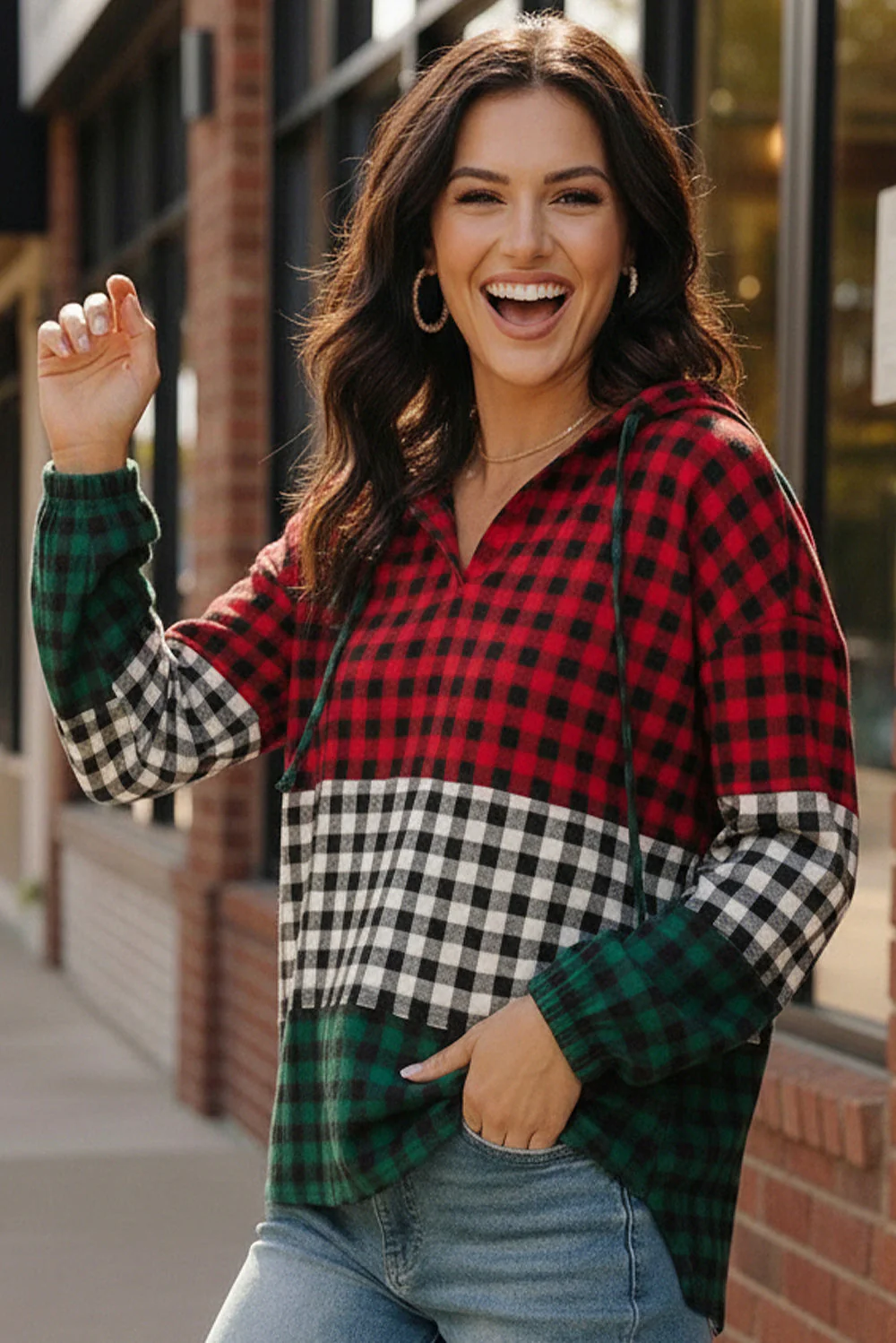 Holiday Cheer Check Hoodie - Image 4