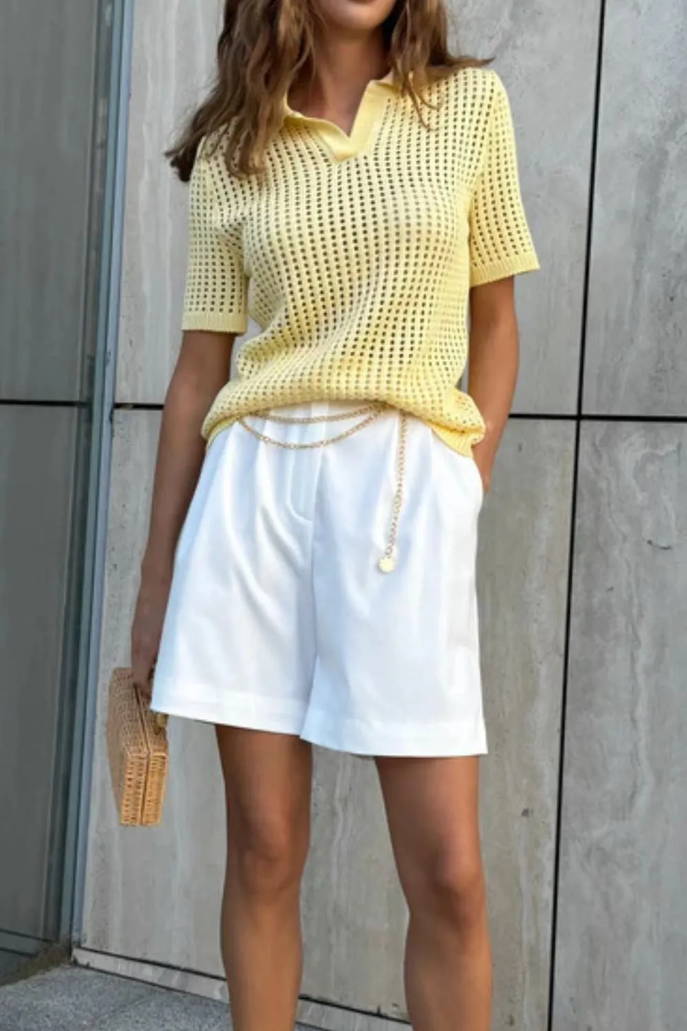 Hollow Out Short Sleeve Knit Cover Up Top - Image 7