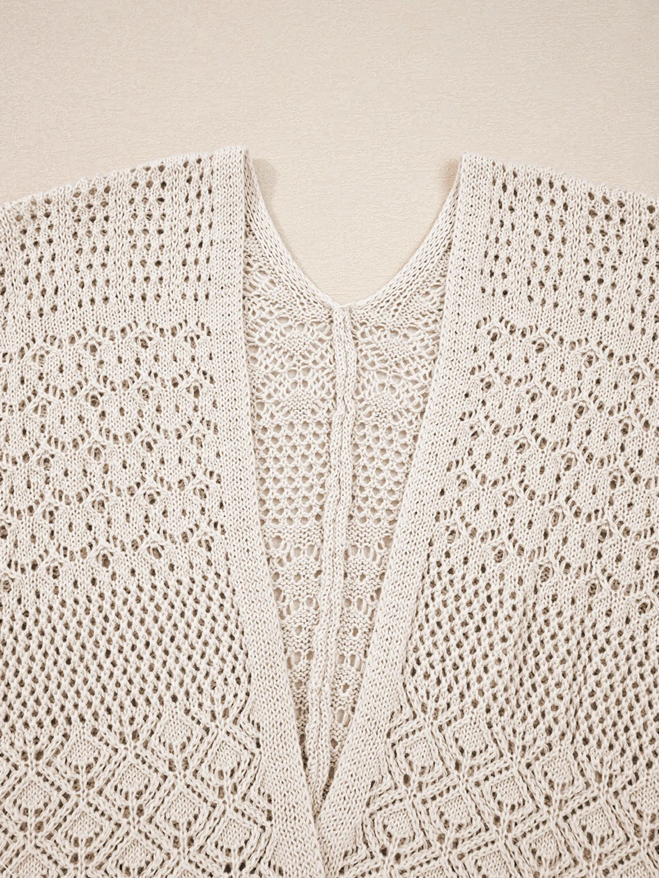 Hollowed Knit Open Front Cardigan - Image 6