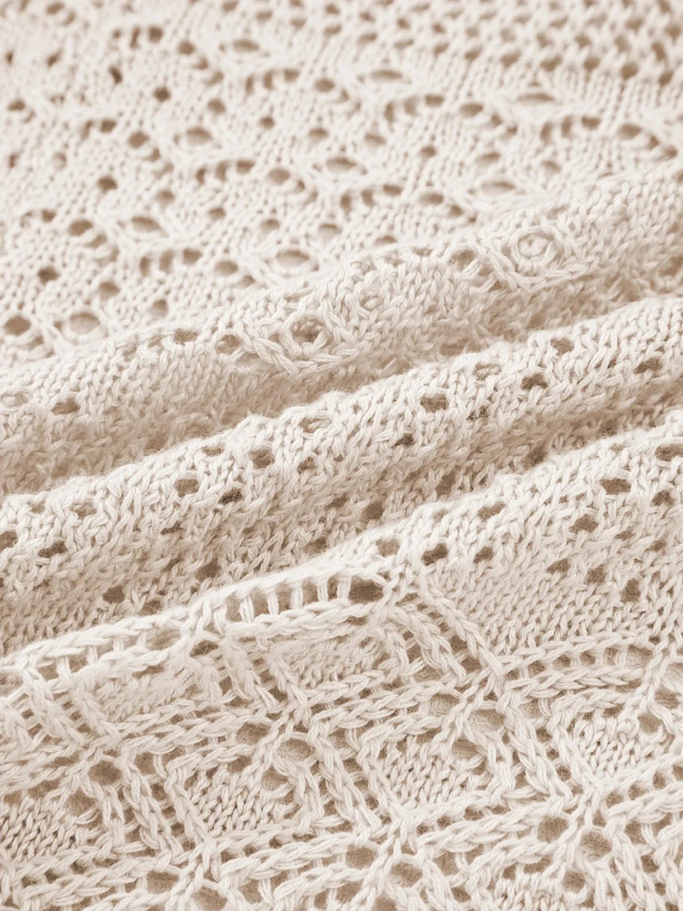 Hollowed Knit Open Front Cardigan - Image 8