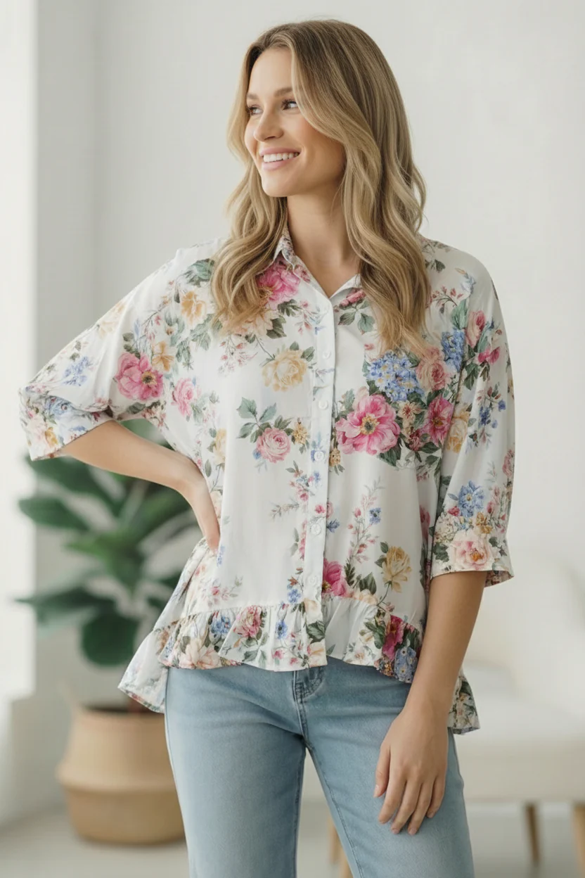 Home for the Weekend Floral Peplum Blouse - Image 13