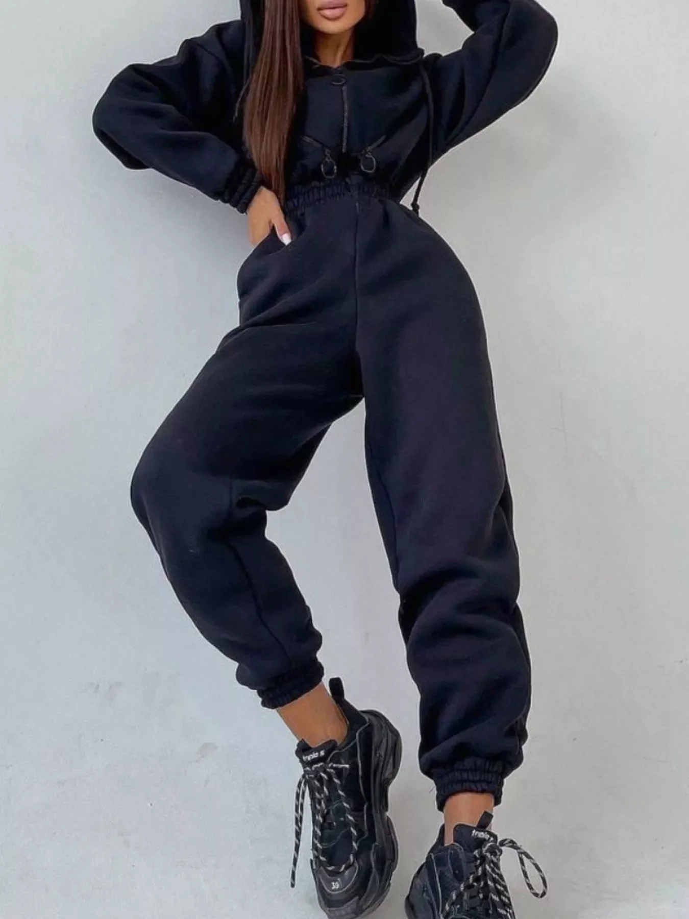 Hooded Zip-Up Long Sleeve Jumpsuit - Image 5