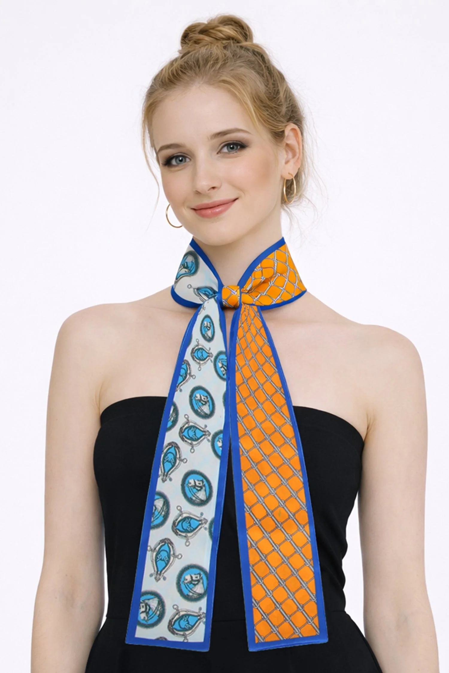 Horse Motif Skinny Scarf