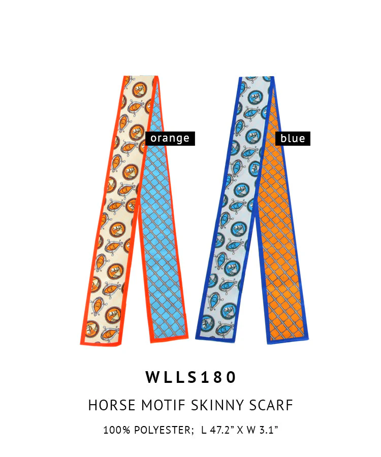 Horse Motif Skinny Scarf - Image 5
