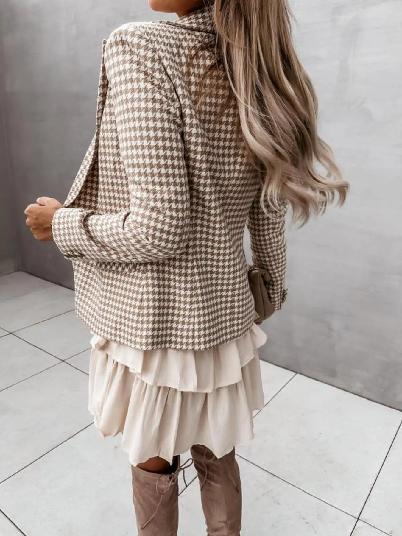Houndstooth Double-Breasted Blazer - Image 3