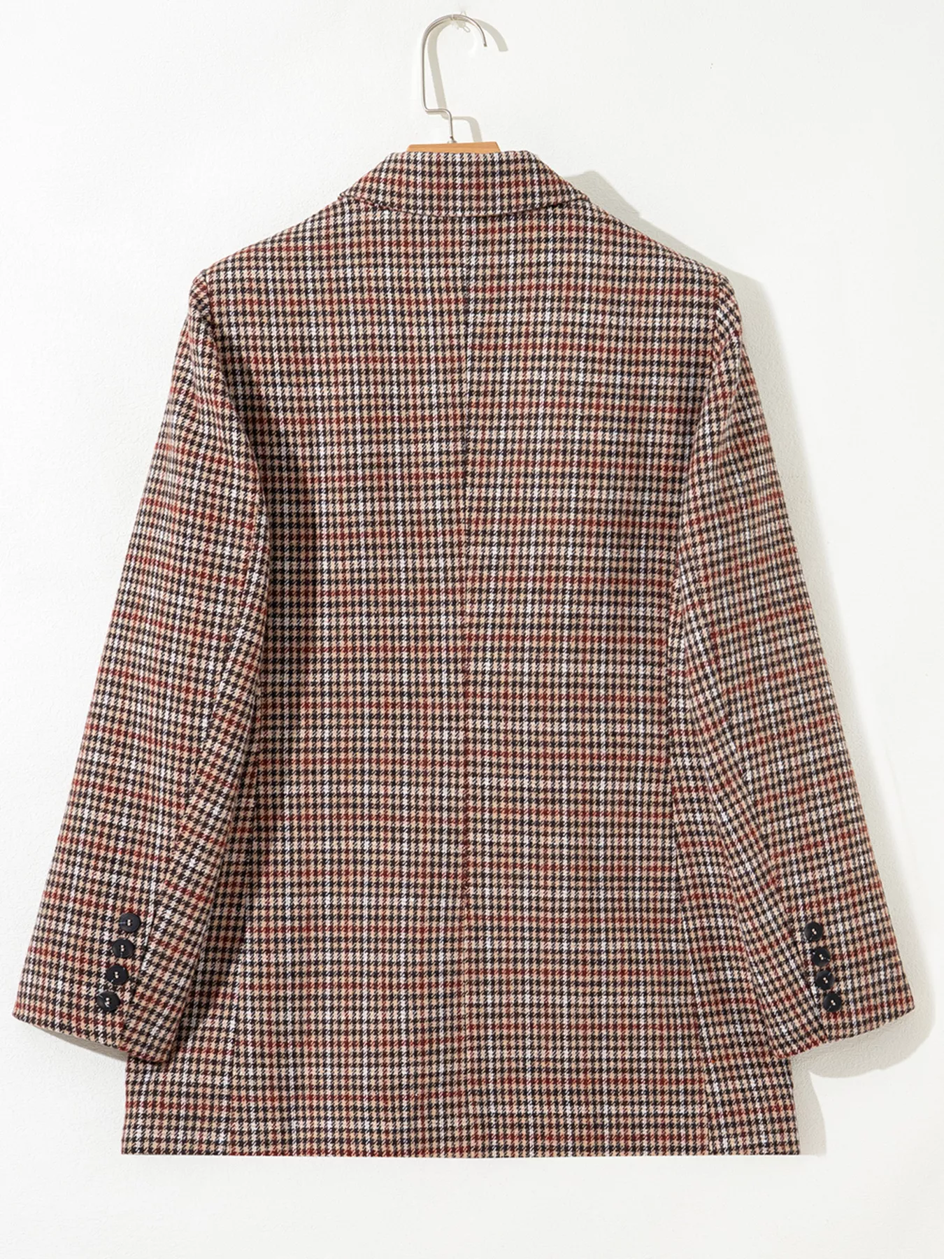 Houndstooth Lapel Collar Blazer - Image 7