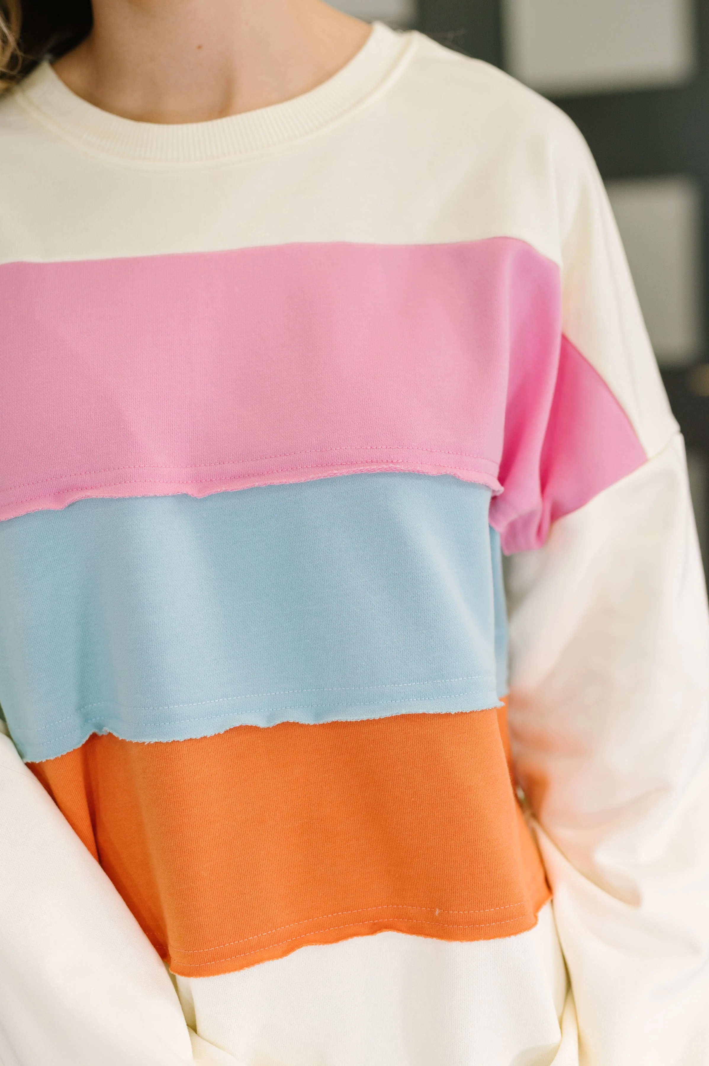 Humor Me Color Block Relaxed Pullover - Image 2